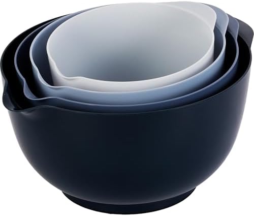 BoxedHome Classic Mixing Bowls Set of 4, BPA Free Plastic, Microwave Safe