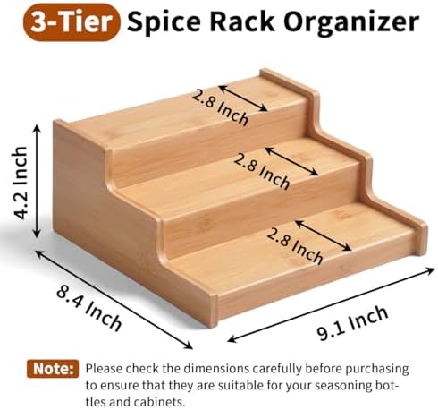 JinDoWin 2 Pack Cabinet Spice Rack Organizer - Enhanced Cabinet Spice Organizer, Practical Spice Rack Organizer for Cabinet and Efficient Cabinet Spice Organizer (2, 9 Inch)