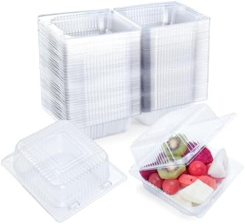 Evnlo 100 Count Heavy Duty Clear Clamshell Food Containers Hinged with Lids