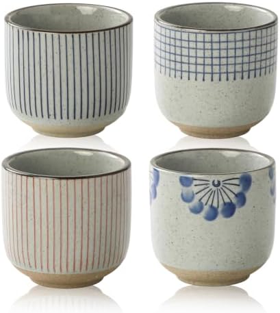 Japanese Tea Cups,Tea Cup Set for 4,Small Tea Cups,Macha Cups,Ceramic Cups for Tea or Coffee