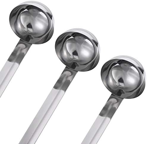 Meekoo 3 Pieces Stainless Steel Ladles with Pouring Rim Long Handle,1 Oz