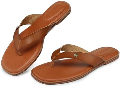 TEMOFON Flip Flops for Women Dressy: Comfortable Flat Tong Sandals 2026 Slip on Summer Casual Beach Walking Shoes