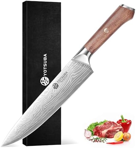 YOTSUBA 9 Inch Japanese Chef Knife with Full Tang Rosewood Handle