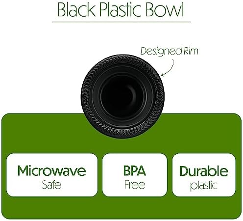 PLASTICPRO 800 PCS Black Plastic Bowls Light Weight 5 oz Small Plastic Soup Bowls Black Salad Dessert Plates Disposable for Party and Wedding