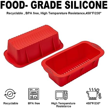 SOV Silicone Bread Loaf Pan, Non-Stick Loaf Pan and Easy Release, Ideal for Bread, Toast, Brownie, Homemade Cakes and Quiche Pie, BPA Free and Dishwasher Safe, Food Grade. (1, loaf pan)