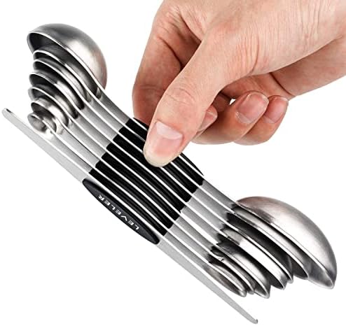 Magnetic Measuring Spoons Set Stainless Steel Stackable Measuring Spoons