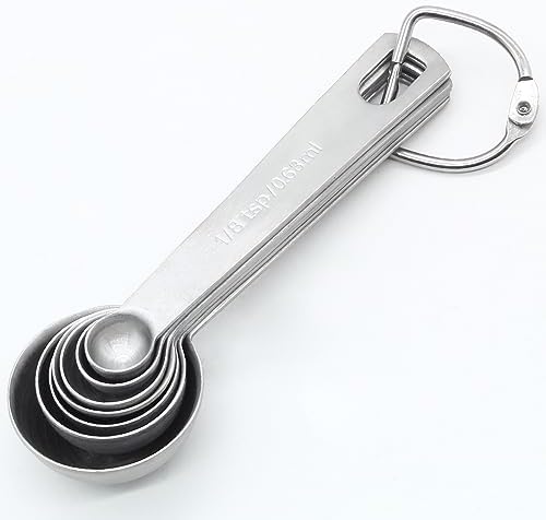 Luomorgo 7 Pcs/Set Measuring Spoons Set, Stainless Steel Tablespoons