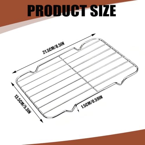 Small Cooling Rack, Stainless Steel Wire Rack for Cooking, Equipped with Four-Legged Rectangular Wire Meat Roasting Rack, Heavy-Duty Small Baking Rack, Metal Bacon Roasting Pan