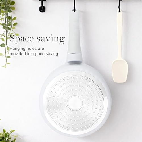 1.5 Quart Sauce Pan with Lid, Small Cooking Pot, White