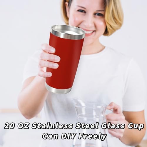 HAOLI 1 Pack 20oz Stainless Steel Tumbler with Lid/Red