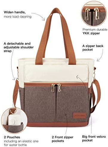 JOYHILL Lunch Bag for Man, Lunch Tote for Woman, Leakproof Insulated Lunch Box with Shoulder Strap, Adult Reusable Lunch Cooler Tote Bags for Work PicnicCamping Beach (B-BROWN)