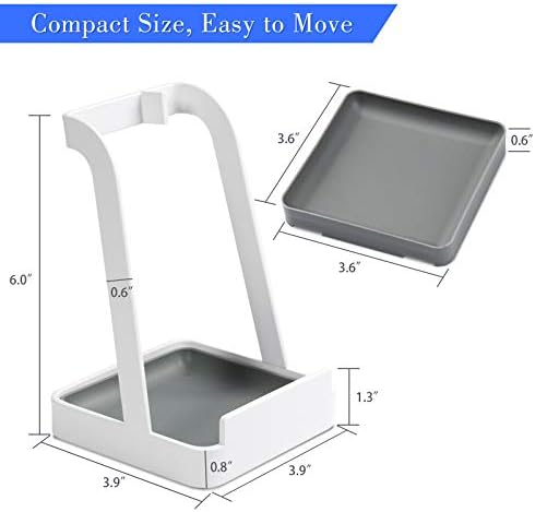 NiHome Versatile Pot Lid Ladle Holder Multipurpose Spatula Pad Book Cutting Board Spoon Rest Kitchen Utensils Drip Tray Washable Durable Stable Tack-Free Installation (White)