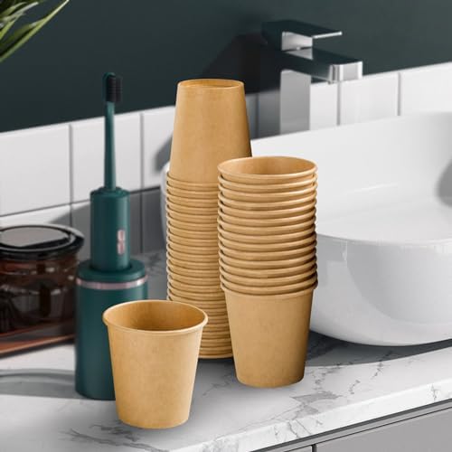 Clawsoff 300 Pack 3 oz Paper Cups Disposable Kraft Small Bathroom Cups