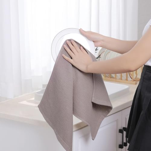 Homaxy 100% Cotton Waffle Weave Kitchen Dish Towels 18-Pack, Mixed Color