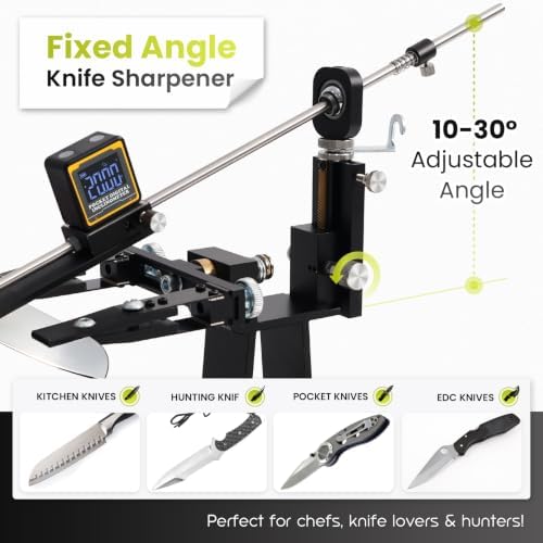 AB262 Fixed Angle Knife Sharpener, Adjustable 10°-30° Angle,2 Year Warranty