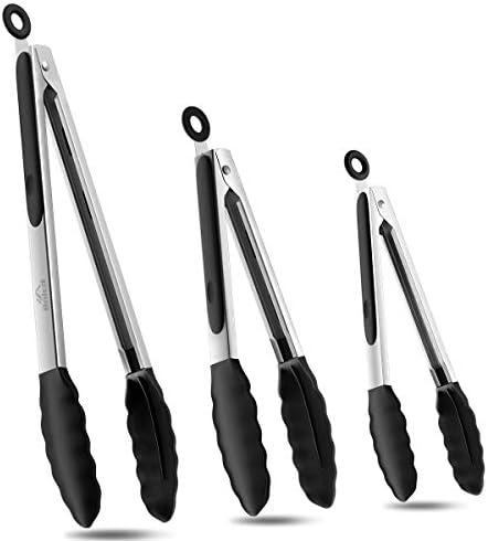 Good Grip Cooking Tongs with Silicone Tips, Set of 3-7" 9" and 12"
