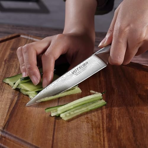 YOTSUBA 5 Inch Japanese Utility Knife with Full Tang Rosewood Handle