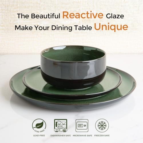 LERATIO Ceramic Plate Set of 6,8.5 Inch Reactive Glaze Salad Plates