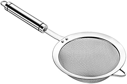 304 Stainless Steel Fine Mesh Strainers for Kitchen, Colander-Skimmer with Handle, Sieve Sifters for Food, Tea, Rice, Oil, Noodles, Fruits, Vegetable 5.51 inch Medium