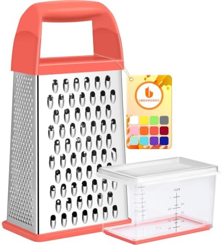 Cheese Grater With Container Box Grater Stainless Steel Kitchen Coral