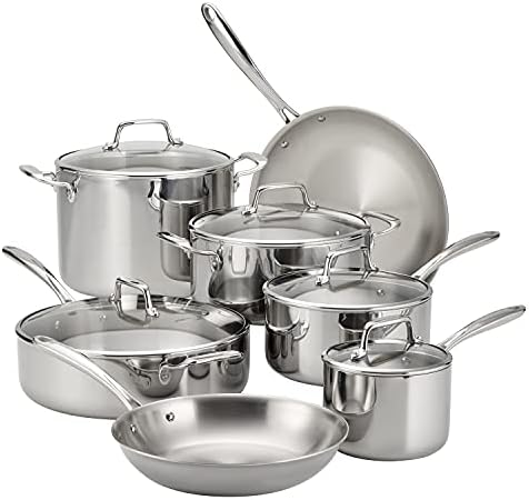 Tramontina Boston Tri-Ply Clad Stainless Steel 12-Pc Pots and Pans Set