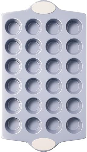 BRONYPRO 24-Cup Ceramic Nonstick Mini Muffin Pan & Cupcake Tin, Cream White