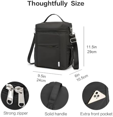 NOL Insulated Lunch Bags for Women Cooler Bag Lightweight Nylon Waterproof Lunch Box for Work