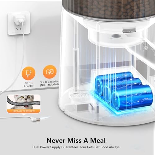 PETULTRA Automatic Cat Feeder: 4L Timed Cats Food Dispenser Programmable
