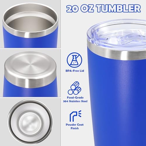 20oz Tumbler Stainless Steel Tumbler Coffee Tumbler with Lid Dark Blue, 12P