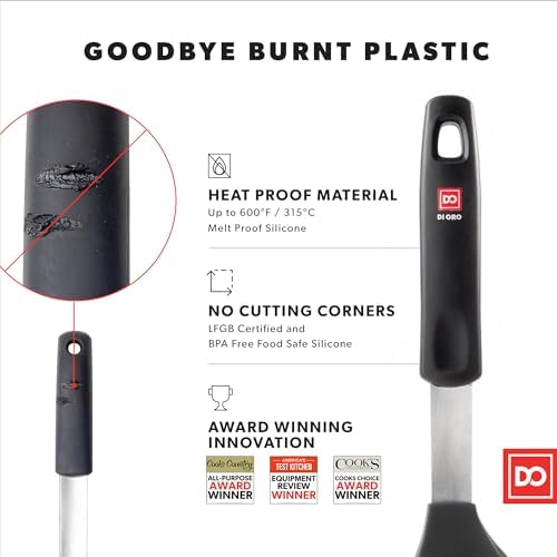 DI ORO Silicone Wide Slotted Turner - 600F Heat Resistant
