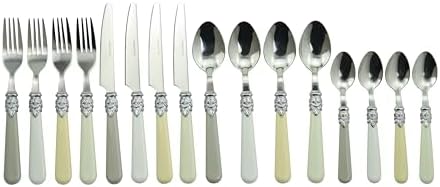 Gypsy Color Baroque Bone Mix & Match Stainless Steel Flatware Collection, Set of 16