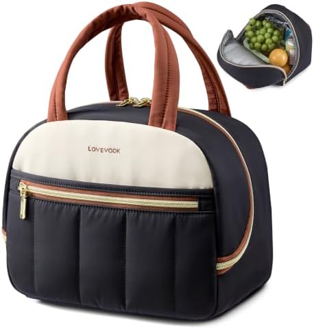 LOVEVOOK Insulated Lunch Bag for Women Men, Cute Fit and Fresh Lunch Box