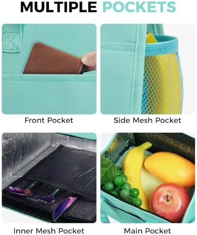 6.75L Small Insulated Lunch Bag, Reusable Cooler Tote Thermal Snack Bag