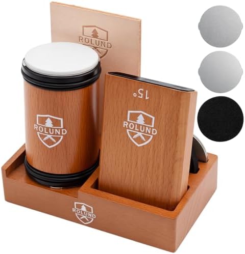 Rolling Knife Sharpener Kit with Diamond & Ceramic Discs, Angles 15° & 20°