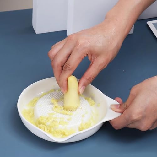 "yueton 1 Pack Ceramic Grater for Mashed Potato Making, Garlic, Ginger, Onion, Lemon, Chocolate, Practical Kitchen Tool"