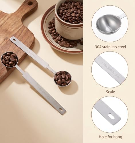 4 PCS 5 Gram Scoop, Teaspoons Measuring Spoon (1 Tsp | 5ml | 5cc | 1/6oz)