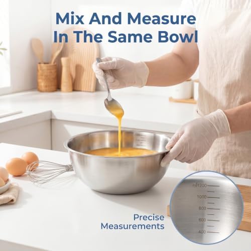 2Pcs Stainless Steel Mixing Bowls 6. 7" 7.8" Metal Bowl, Silver 700/1200ml