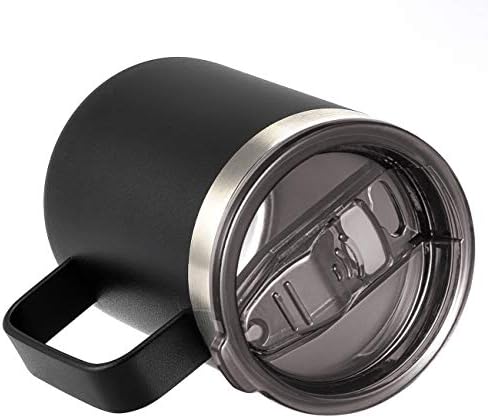 12 oz Insulated Travel Coffee Mug with Handle, Black