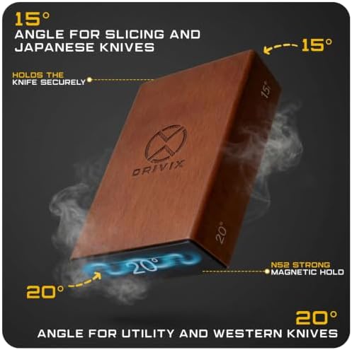 Rolling Knife Sharpener Kit, Magnetic 2-Angle Base