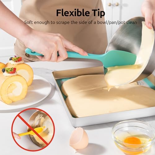 U-Taste Silicone Spatula Set 600°F High Heat Resistant, 4-Pcs, Multicolor