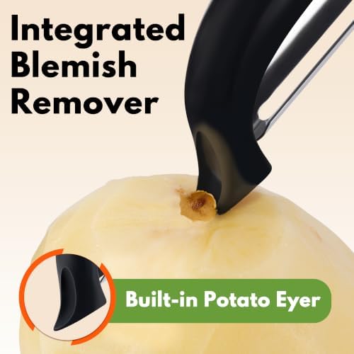 Swivel Vegetable Peeler Soft Comfort Handle Sturdy Long-Lasting 2Pcs Black