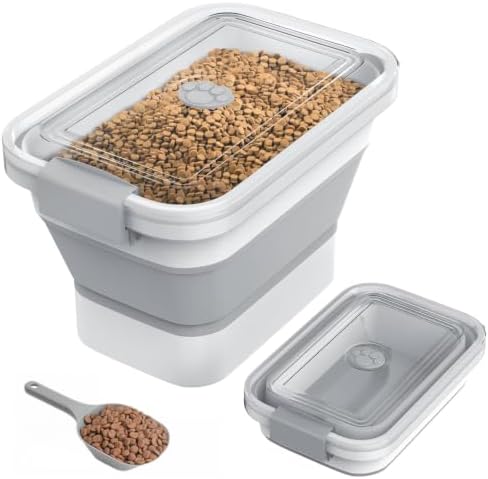 10-13Lbs Airtight Dog Food Storage Container,Collapsible Dog Food Container