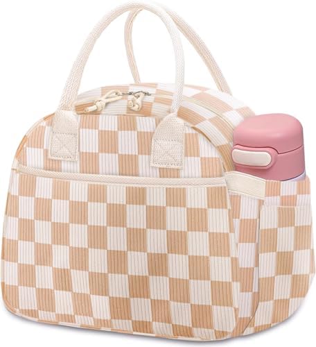 Carry bloom Lunch Box for Women, Insulated Lunch Bag Cute Corduroy Lunchbag