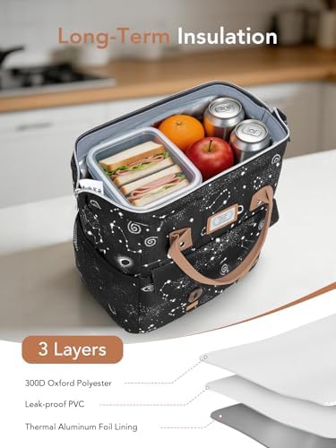 Lekesky Insulated Lunch Bag Portable Lunch Bag for Women-11L, Constellation