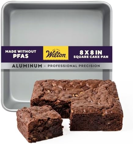 Wilton Aluminum Square Cake Pan, Made Without PFAS, 8 x 8 in