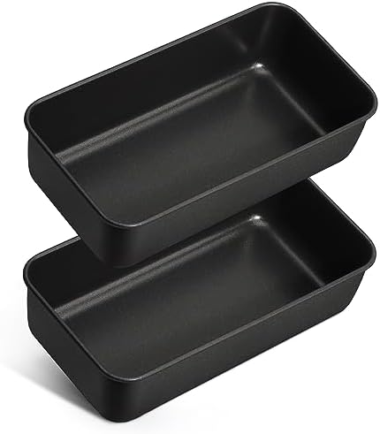 LIANYU 2 Pack Bread Loaf Pan for Baking, 9×5 Inch Nonstick Stainless Steel Bread Baking Loaf Pan, Meatloaf Tin for Homemade Banana Sourdough, Dishwasher Safe