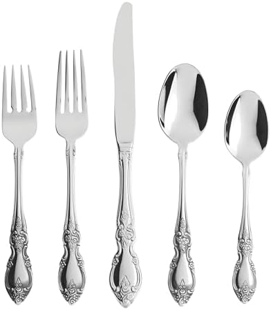 Oneida Flatware Louisiana 18/8 Silverware Set for 1, 5-Piece