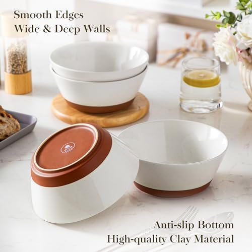 MALACASA Soup Bowls, Ceramic Salad Bowls Set of 4, 36oz Ceramic Bowls