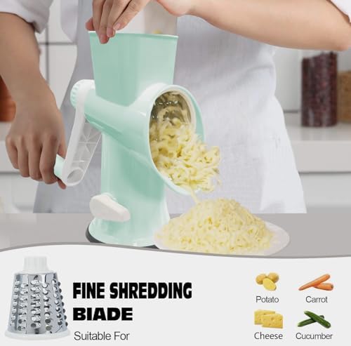 Cheese Grater with Handle,Multifunctional Rotary Cheese Grater