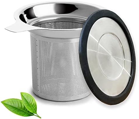 Tea Infuser, Extra Fine Mesh Tea Strainer with Silicone Lid, 304 Stainless Steel Tea Infusers for Loose Tea, Tea Steeper Basket Filter for Teapot, Mug, Cup
